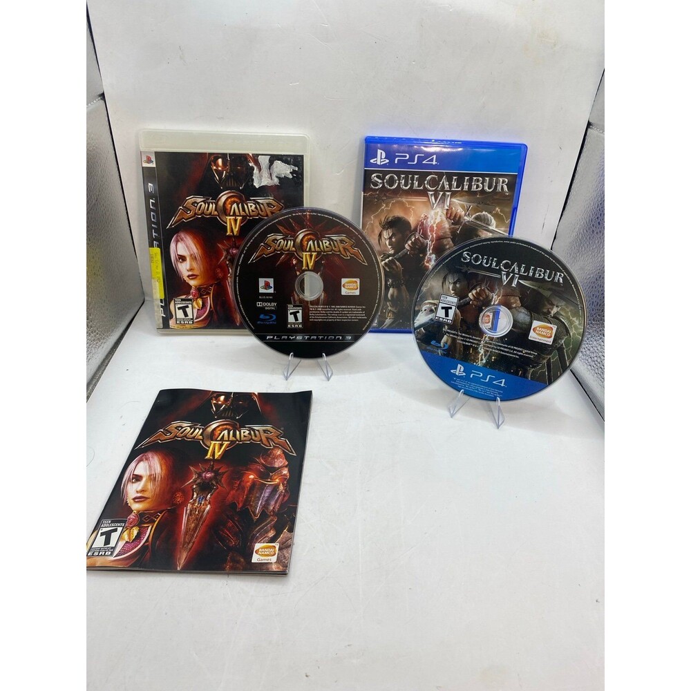Soul Calibur 4 & 6 Sony PlayStation PS3 PS4 Complete CIB 2 game Bundle Lot